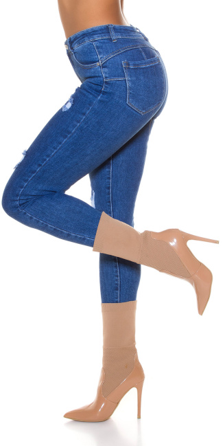 Push-up Jeans Used-Look Blue